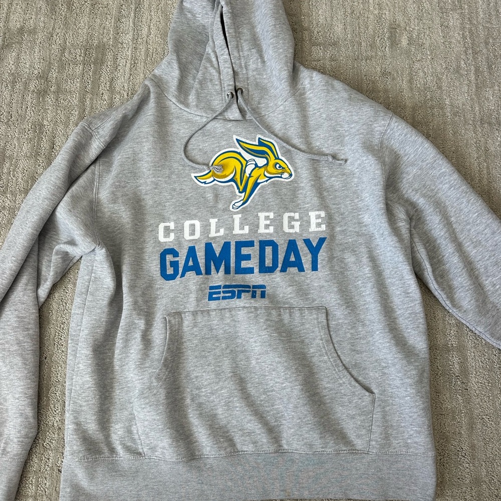 NDSU College Gameday Gray Hoodie with Yellow & Blue Logo